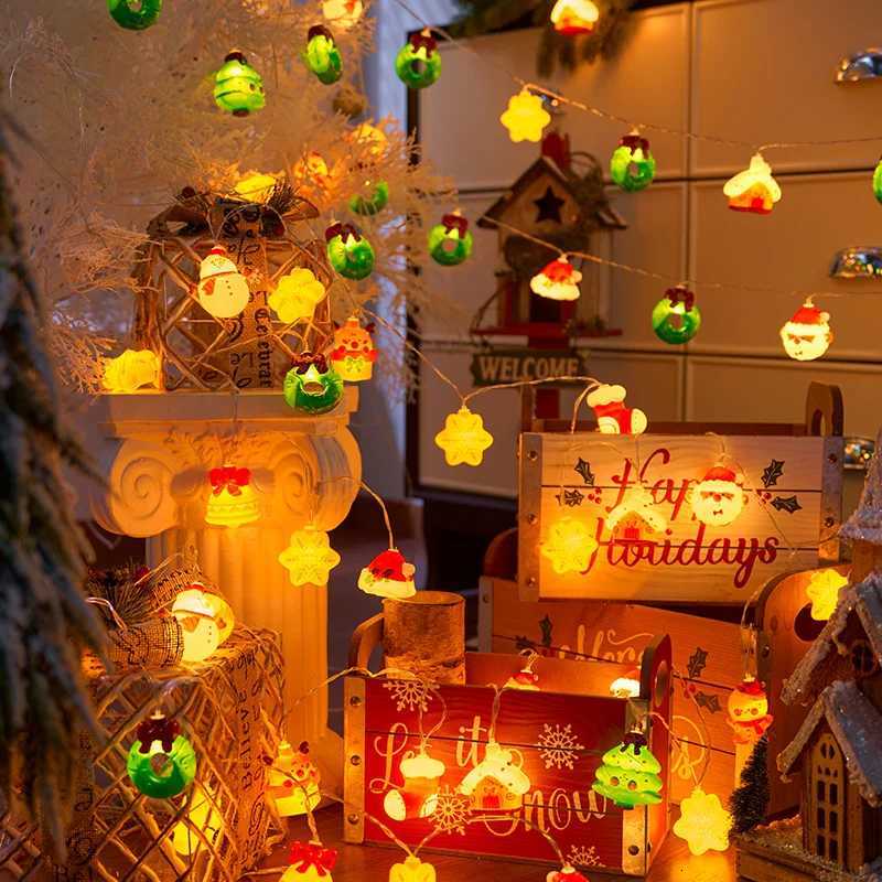 20LED Xmas String LightsBattery Operated-Cute Santa/Bear/Stocking Designs Indoor Decor for Christmas Party Perfect Holiday Gift W251107