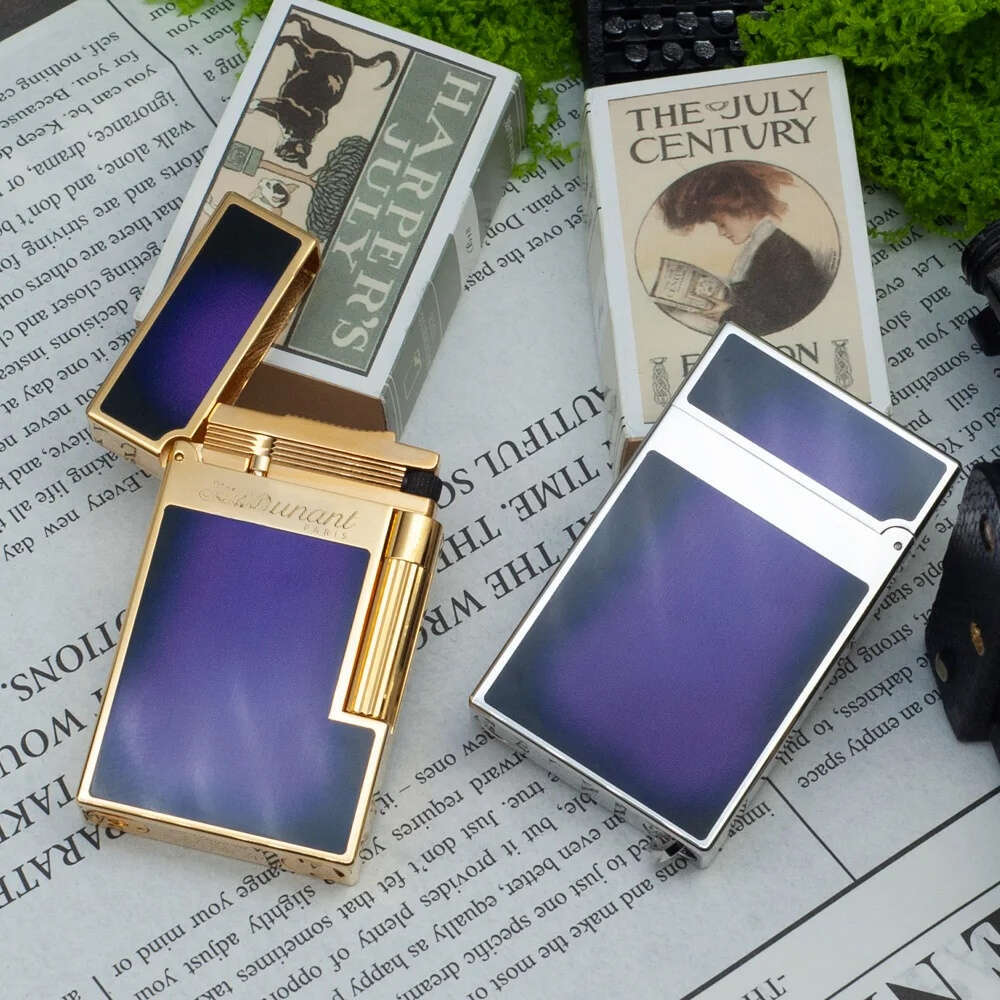 Natural Lacquer Pure Copper Ping Sound Luxury Butane Paris Lighter For Smokers Man Gift Cigarette Accessory High-Quality