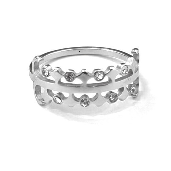 Top Source's new niche design double row diamond for women, high-end and atmospheric titanium steel ring