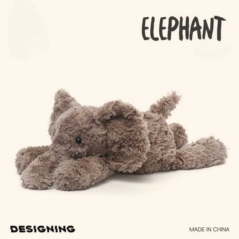 35cm Cuddly Elephant Hippo Fox Plush Toys Ultra Soft Stuffed Animals for Baby Sleeping Companion Room Decor Kids Birthday Gifts C251107