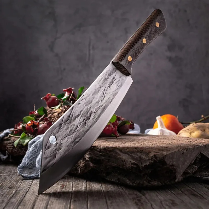 Meat chopper kitchen butchers knife bone chopper chefs knife wooden handle chopper vegetable chopper cooking knife 250403 - view 4