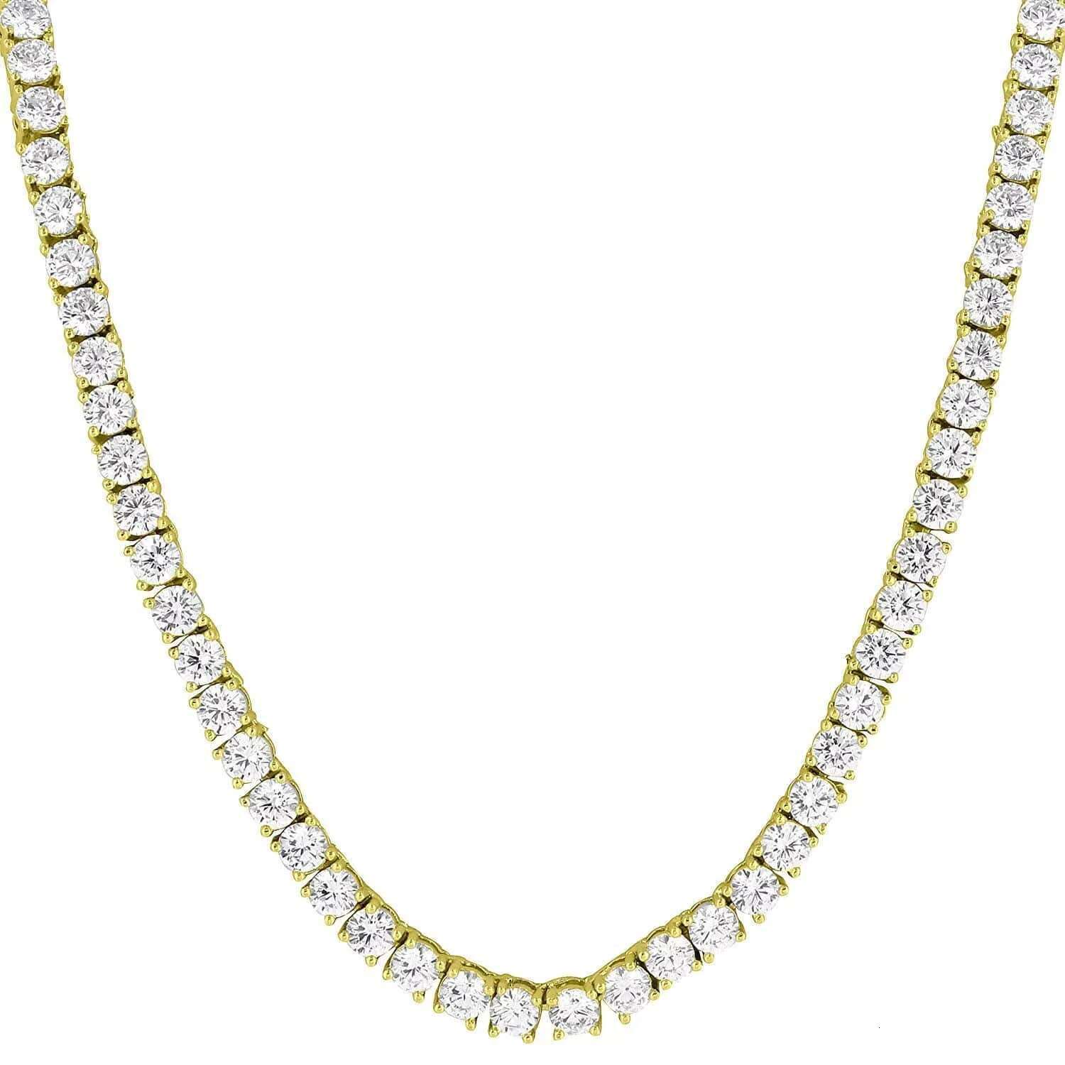 Real Gold Jewelry for Men Women 4mm Moissanite Tennis Chain Vvs Mens 14k Gold Clustered Tennis Chain