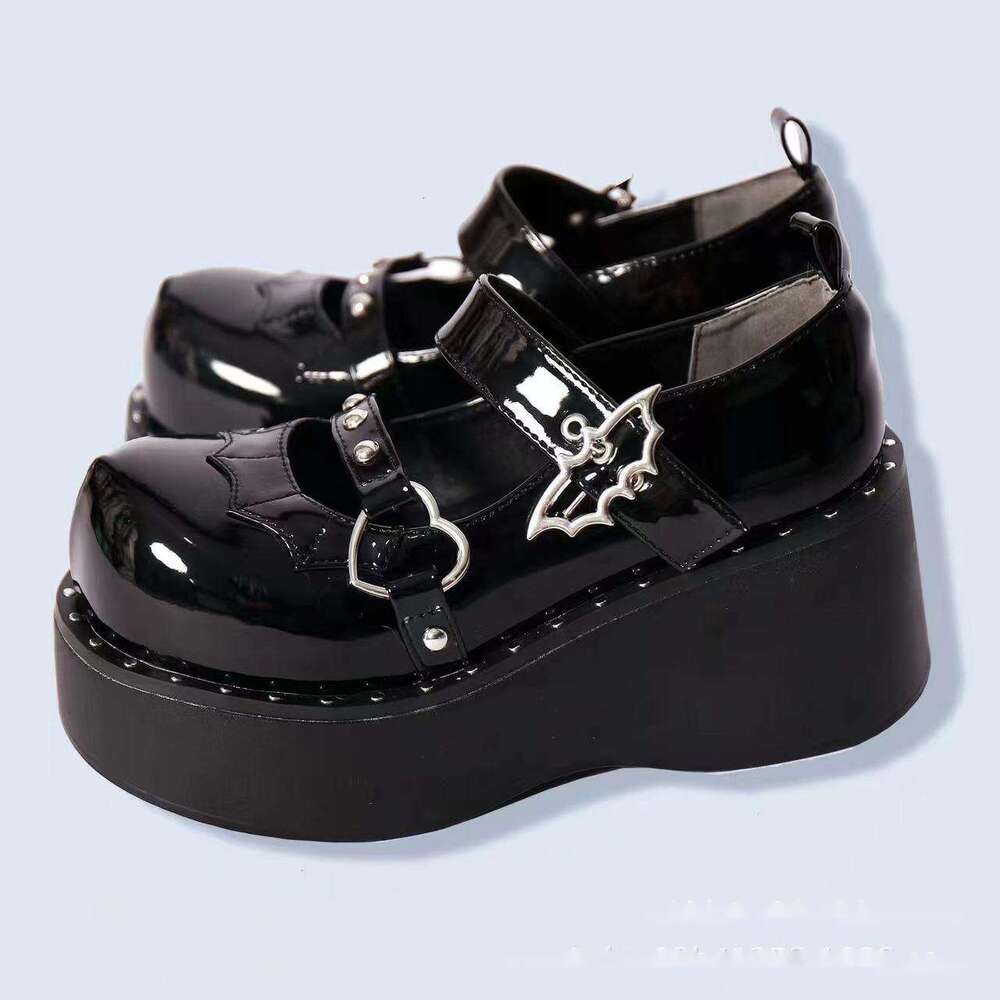 Mary Jane 2022 New Round Toe Thick Sole Large Size British Small Leather Heightened Cake Women's Shoes
