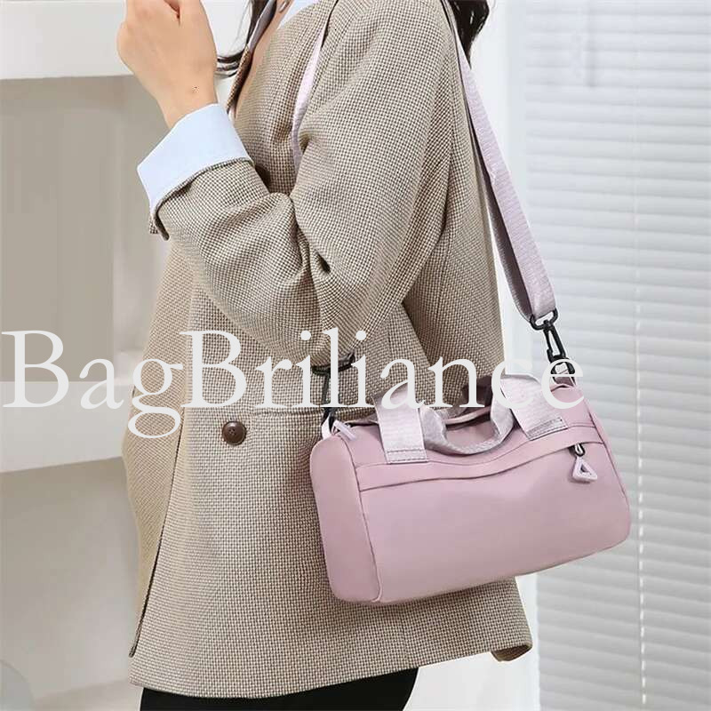 2025 Solid Colour Women Shoulder Nylon Can Tote Small Square Fashion Trend Multi-Pocket Slanting Cross Mother Bag
