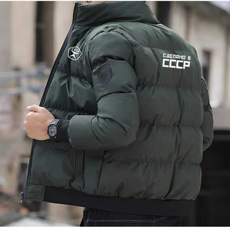 Thick mens warm jacket winter casual mens jacket CCCP mens windproof cotton down jacket new productT251107