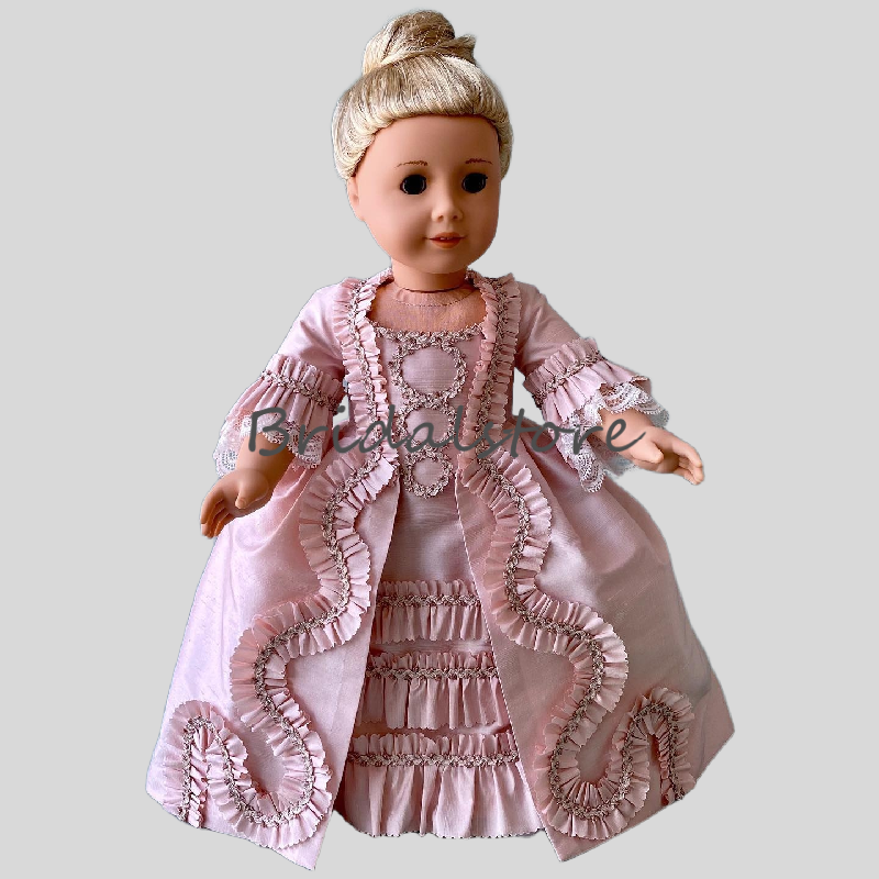 Pink Rococo Flower Girls Dress With Ruffles Victorian Era Medieval Children Birthday Party Dress Costume Cosplay 2025 Princess First Holy Comunion Dre