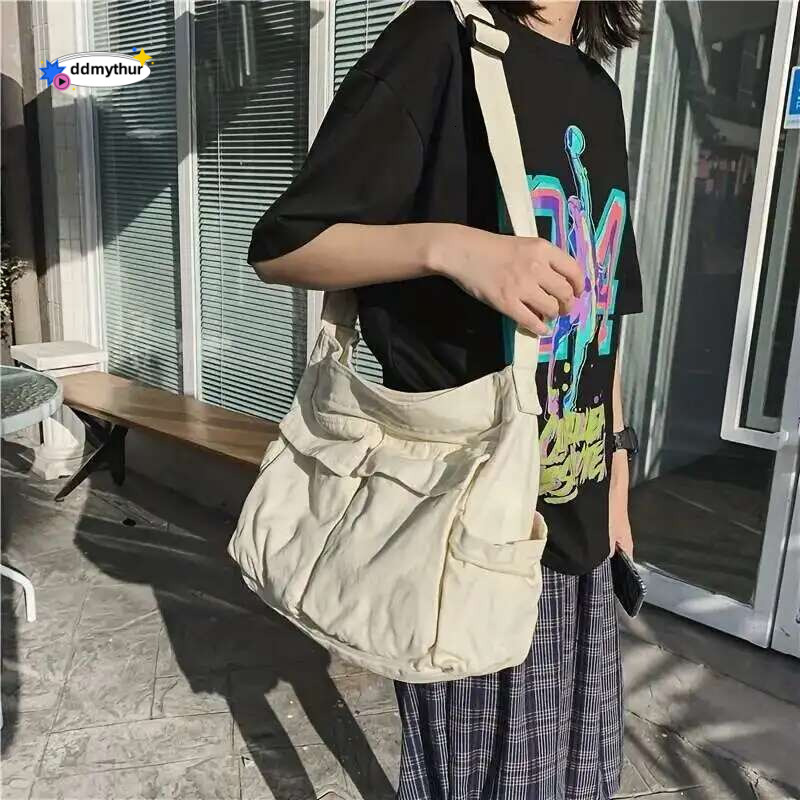 Women Vintage Canvas Teenager Shoulder Tote Messenger Bags Ladies Casual Handbag Crossbody Purse ddmythur