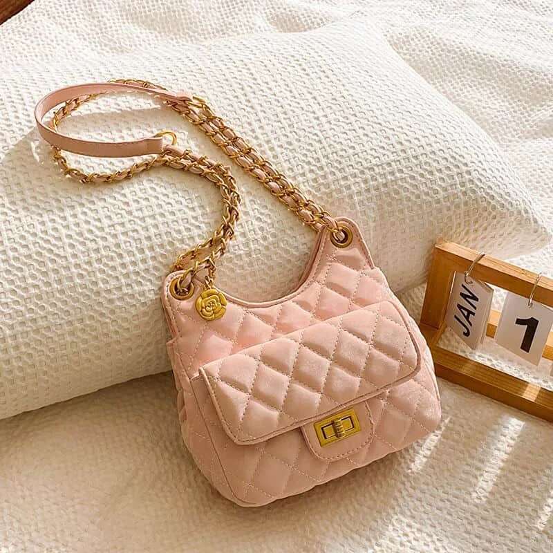 Crossbody For Women Korean Style Versatile Handbags Aesthetic Ladies Fashionable Rhombus Chain Design Shoulder Bags