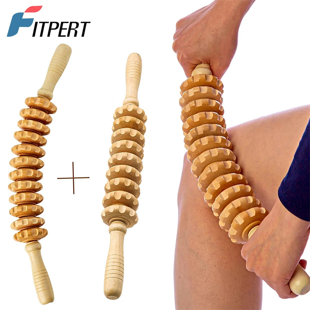 2Pcs Wood Therapy Massage Roller Toolmaderoterapia ColombianaLymphatic DrainageMaderotherapyHandheld Cellulite Trigger Point 250328