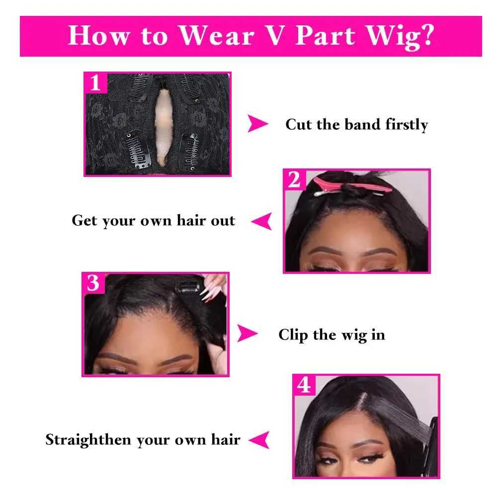 Body Wave V Part Wig 30 Inches No Glue Wig Human Hair For Women 250 Density V Shape Wigs Human Hair Glueless Wigs Natural Color W251107