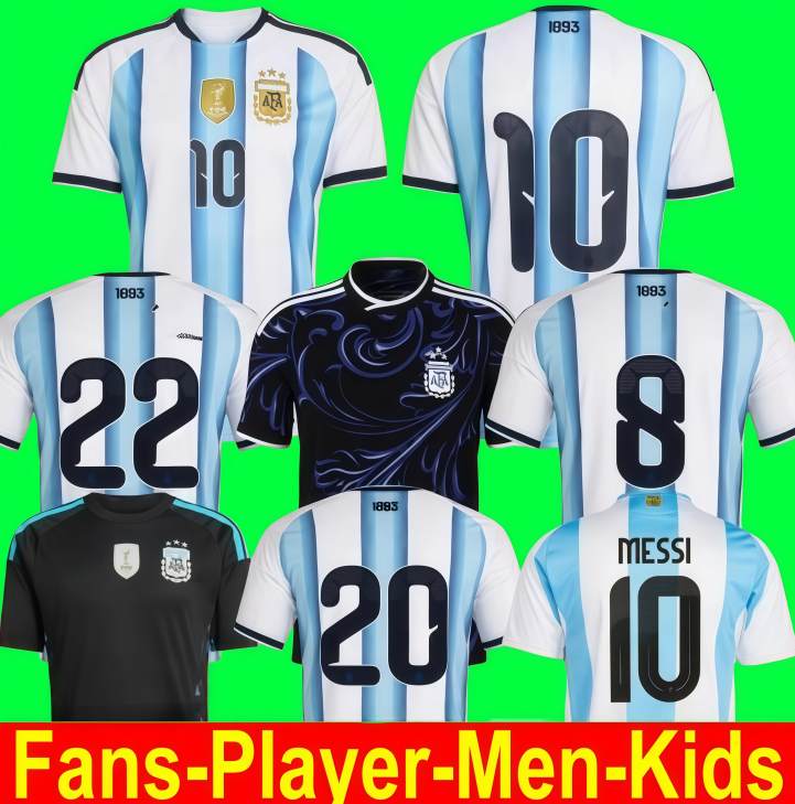 2026 world cup Correct 3 stars Argentinas soccer jersey and 50th anniversary commemorative jersey M E S S I men and kids Jersey J.ALVAREZ DI MARIA CORREA Maradona DYBALA