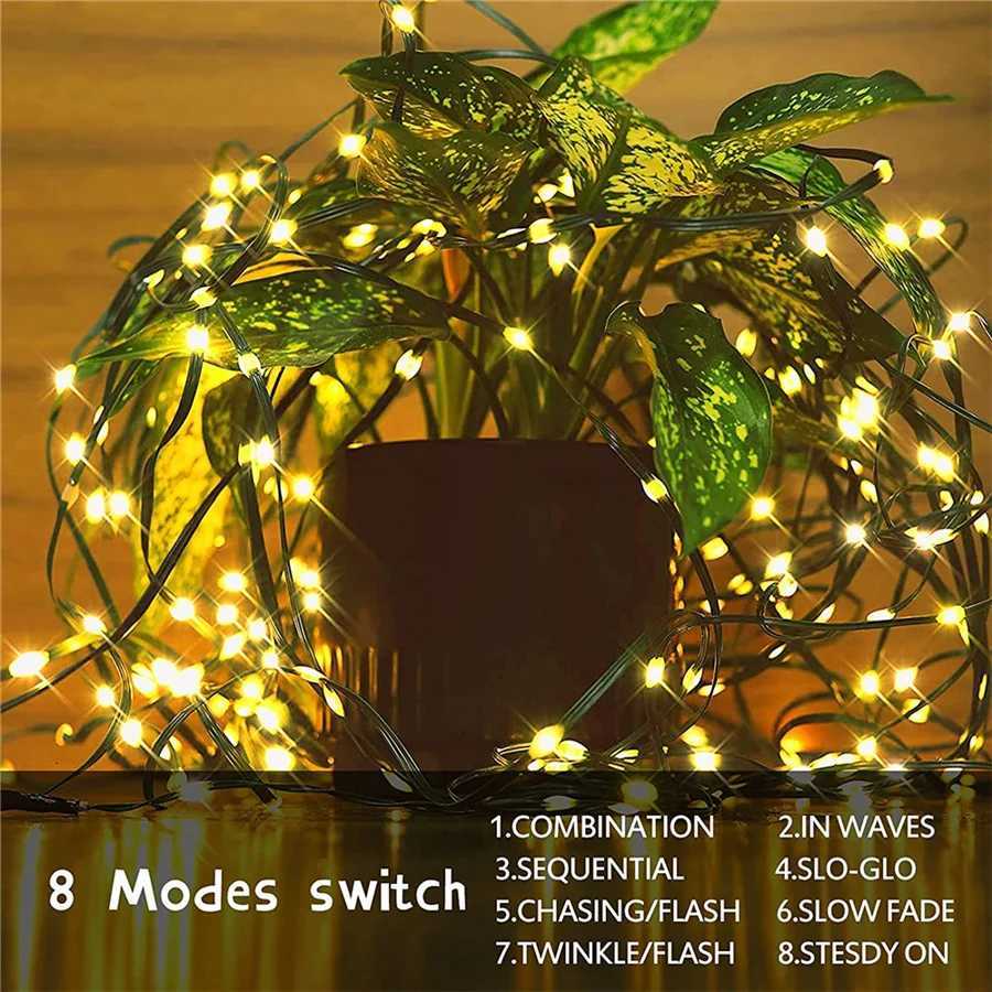 24V Waterproof LED Green Cable String Lights Outdoor 10/20/50/100M Christmas Fairy Lights Garland for Garden Wedding Party Decor W251107
