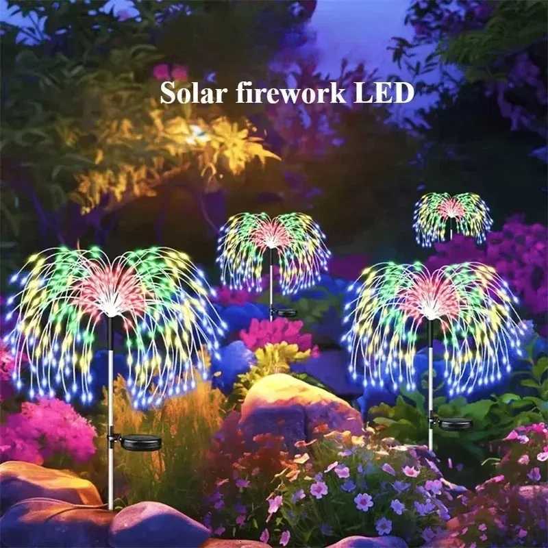 Solar Firework Fairy Lights 60 LED Outdoor Garden Decoration 8 Flashing Modes Lawn Pathway Lights Patio Party Christmas Wedding W251107