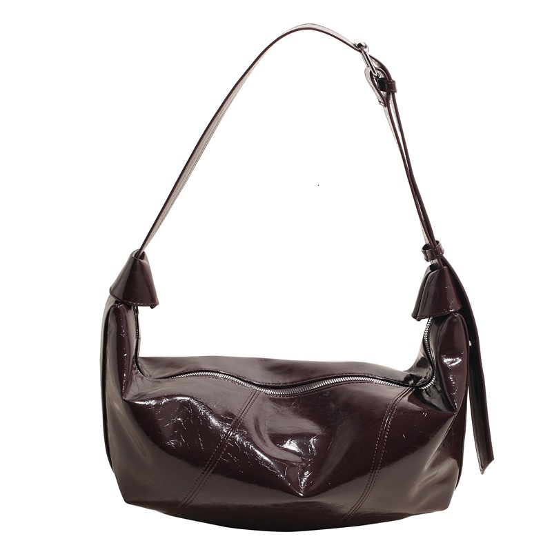 2025S Designer Women S Bag Small Niche Design Women S New Single Shoulder Croissant Large Glossy Crossbody Versatile Dumpling Bag