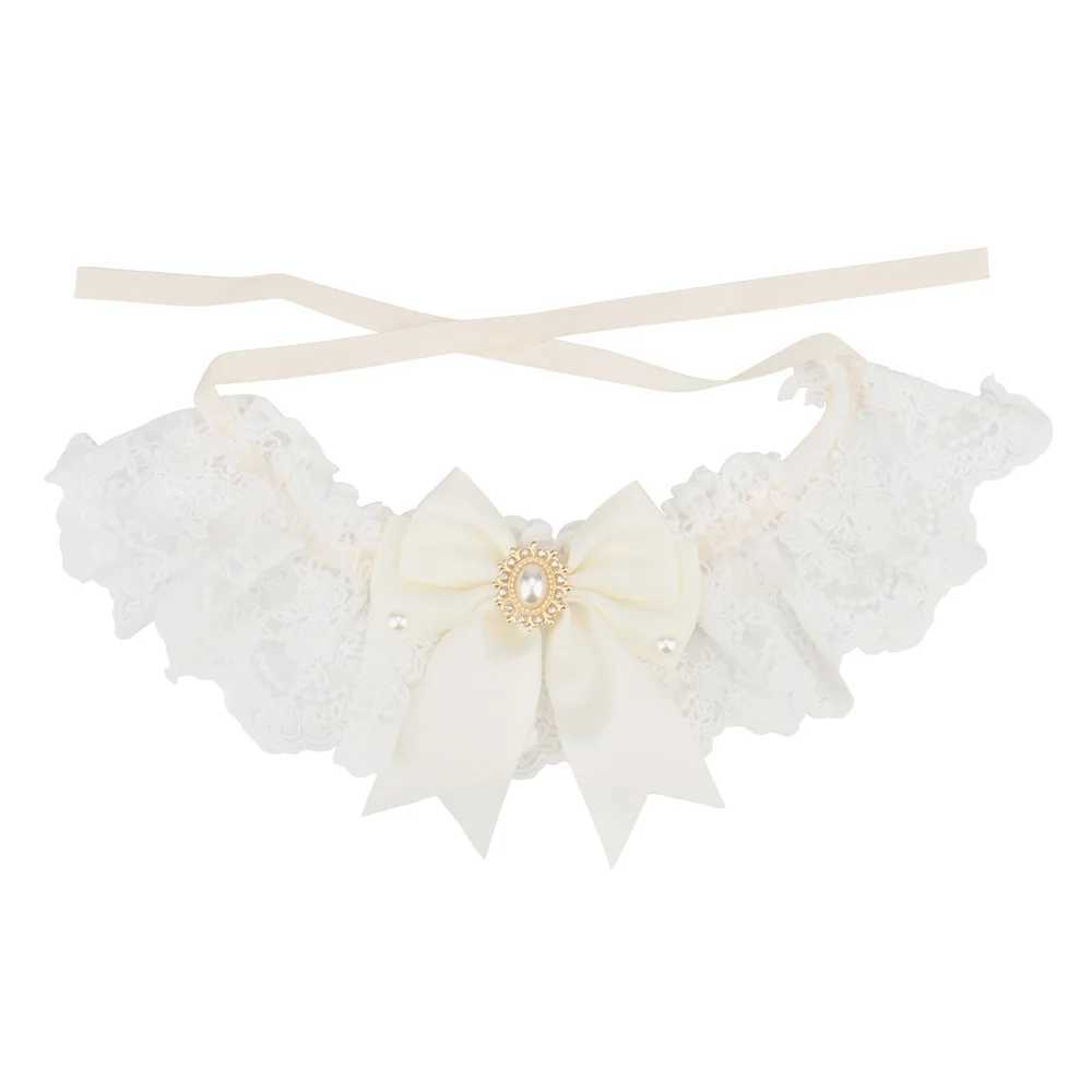 High Quality Lace bow cat dog collar princess jewelry necklace tie pet scarf bib wedding accessories T250407