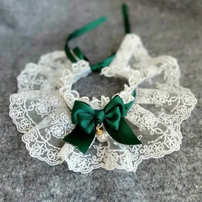 High Quality Fashionable bow pet collar cute lace mesh embroidery pet bib Burp fabric cute dog and cat necklace suitable for small dogs T250407
