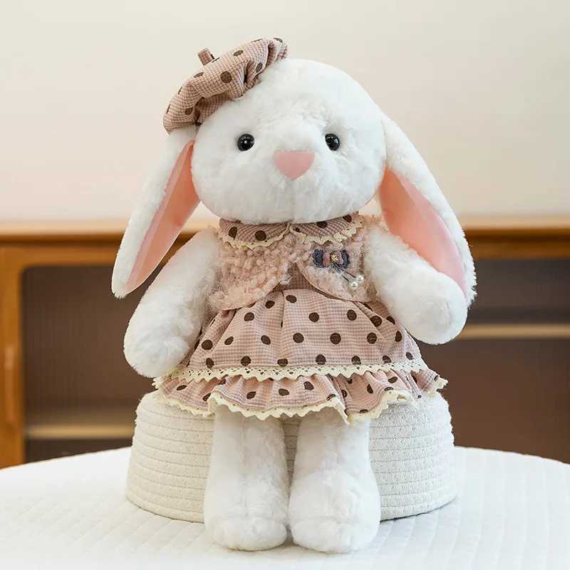1pc 30cm/1181in Super cute beret flower skirt rabbit plush toy girl birthday gift grab doll confession doll C251107