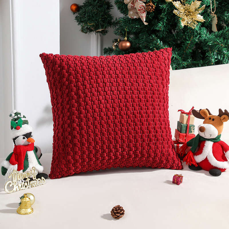 Cross-Border Corduroy 3D Bubble Grain Cushion for Home Living Room Sofa Backrest Pillow Cover