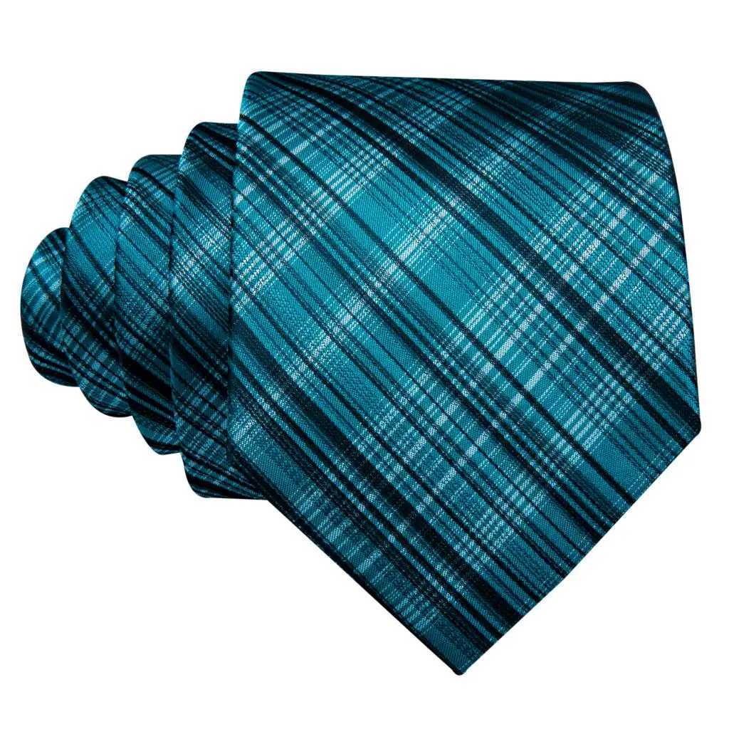 Barry. Plaid Silk Men Tie Handkerchief Cufflinks Set Designer Jacquard Checked Necktie for M Wedding Team Grosman Corp X250407