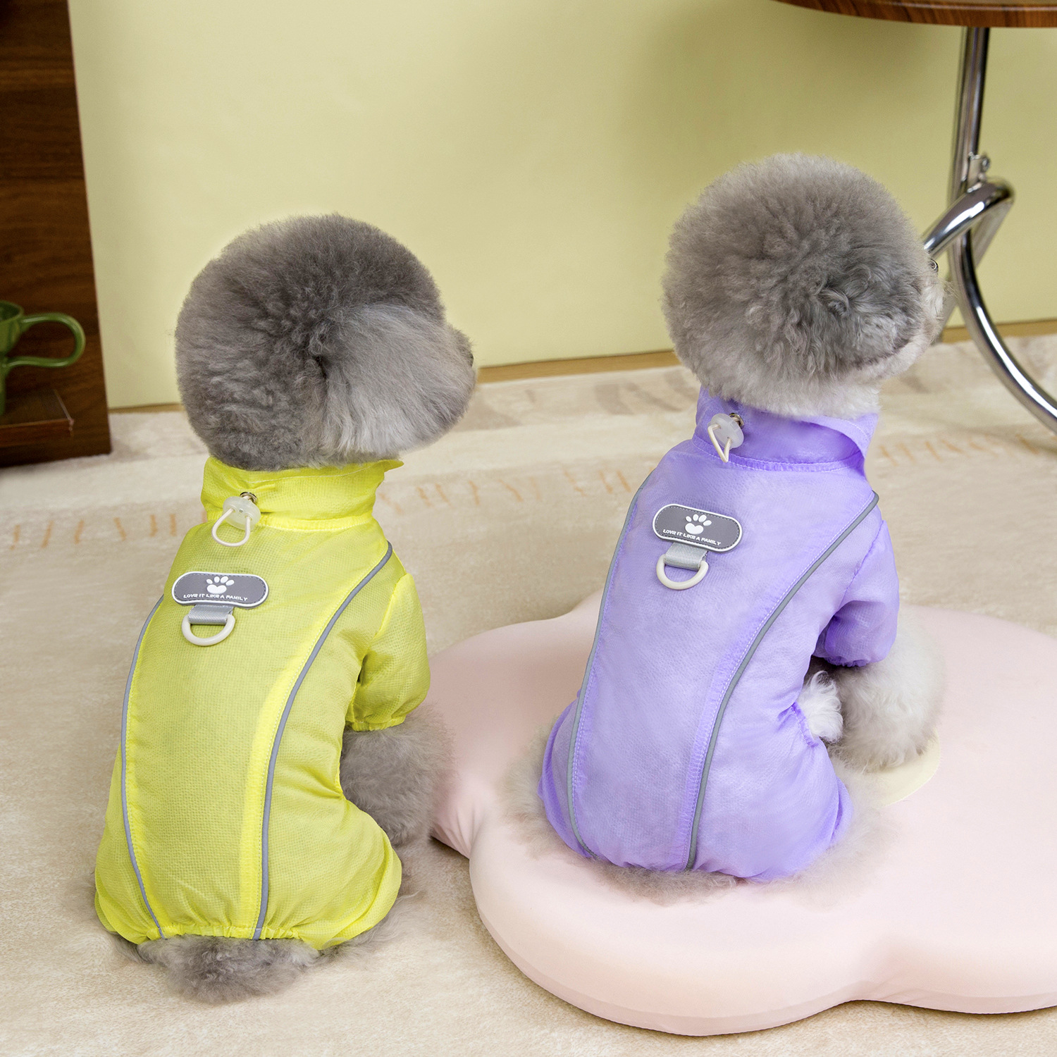 Dog T-Shirts Pet Clothes Four Legged Suit, 3pcs Puppy Lightweight and Breathable Sunscreen Clothing with Reflective Stripe for Small Extra Small Mediu