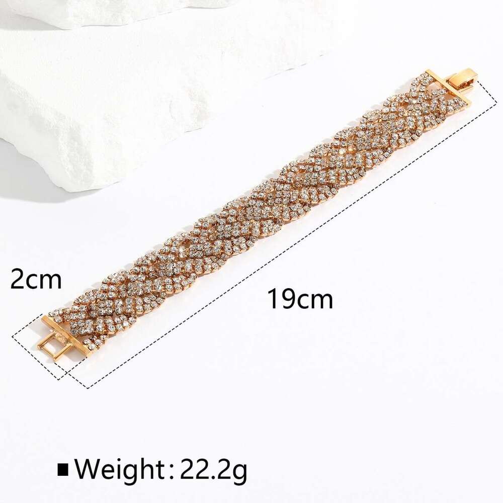 High end high-grade Fried Dough Twists winding all glass rhie hot copper buckle bracelet