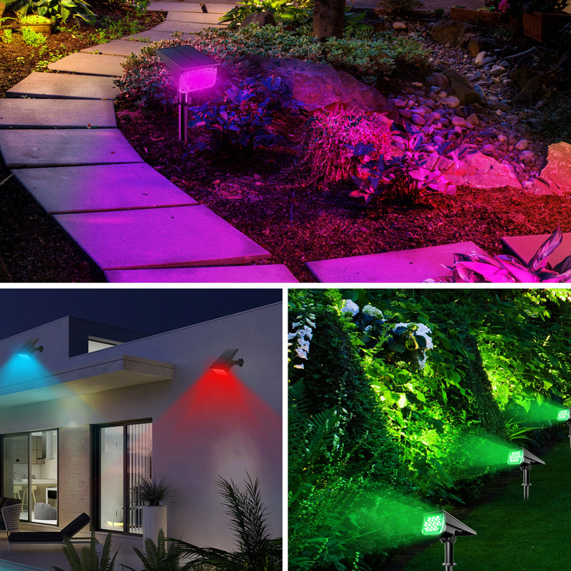 Energy Saving Waterproof LED Spotlights with Built-in Solar Panels for Outdoors #200-2400