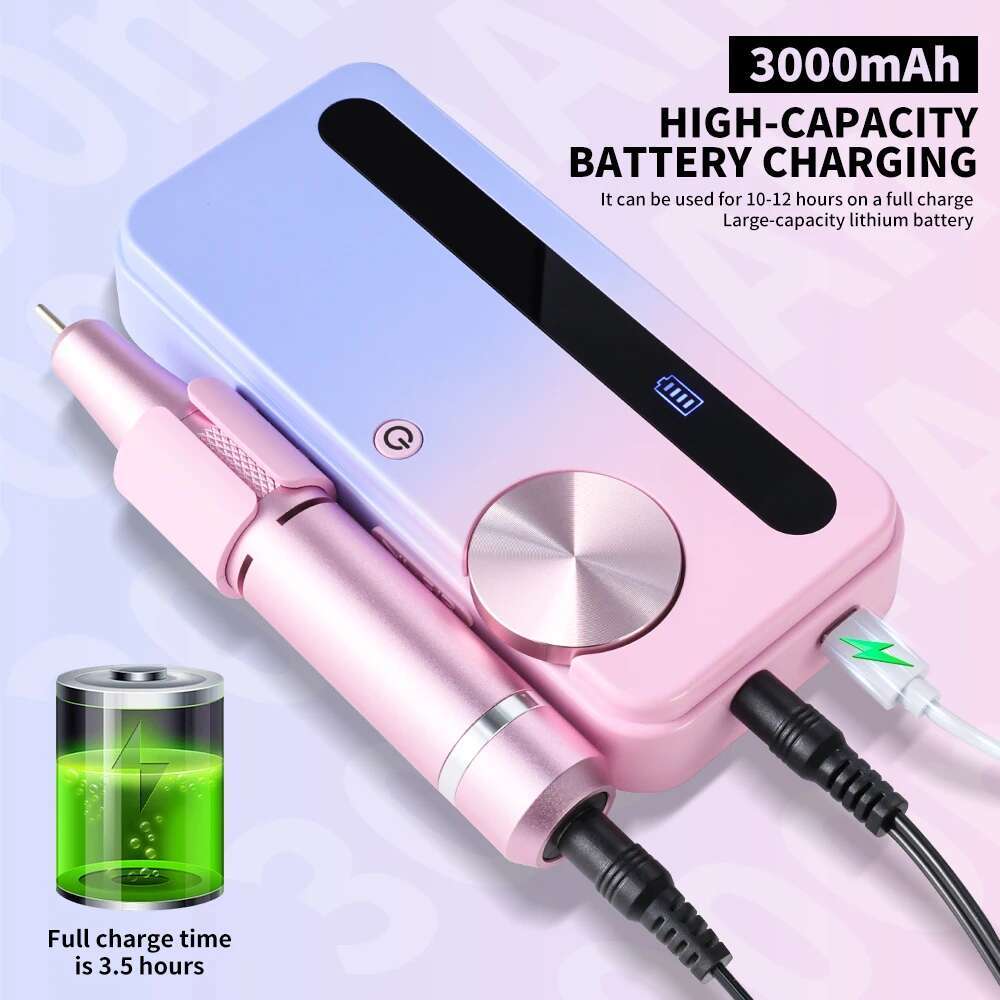 35000Rpm Electric Drill Hine Professional Drills For Gel Nails Polish Rechargeable Portable Nail File Manicure Tool