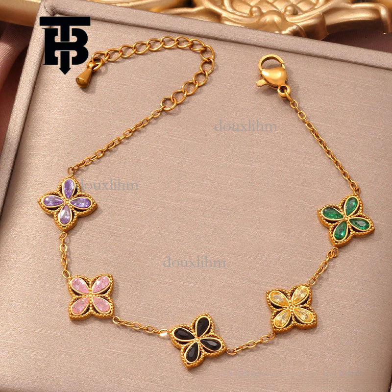 TB BHULAMTE Designer Korean Versatile Charm Bracelet Beimu Flower Women's Pendant Bracelet Fashion Luxury Jewelry Date Wear Hand Accessories Fest
