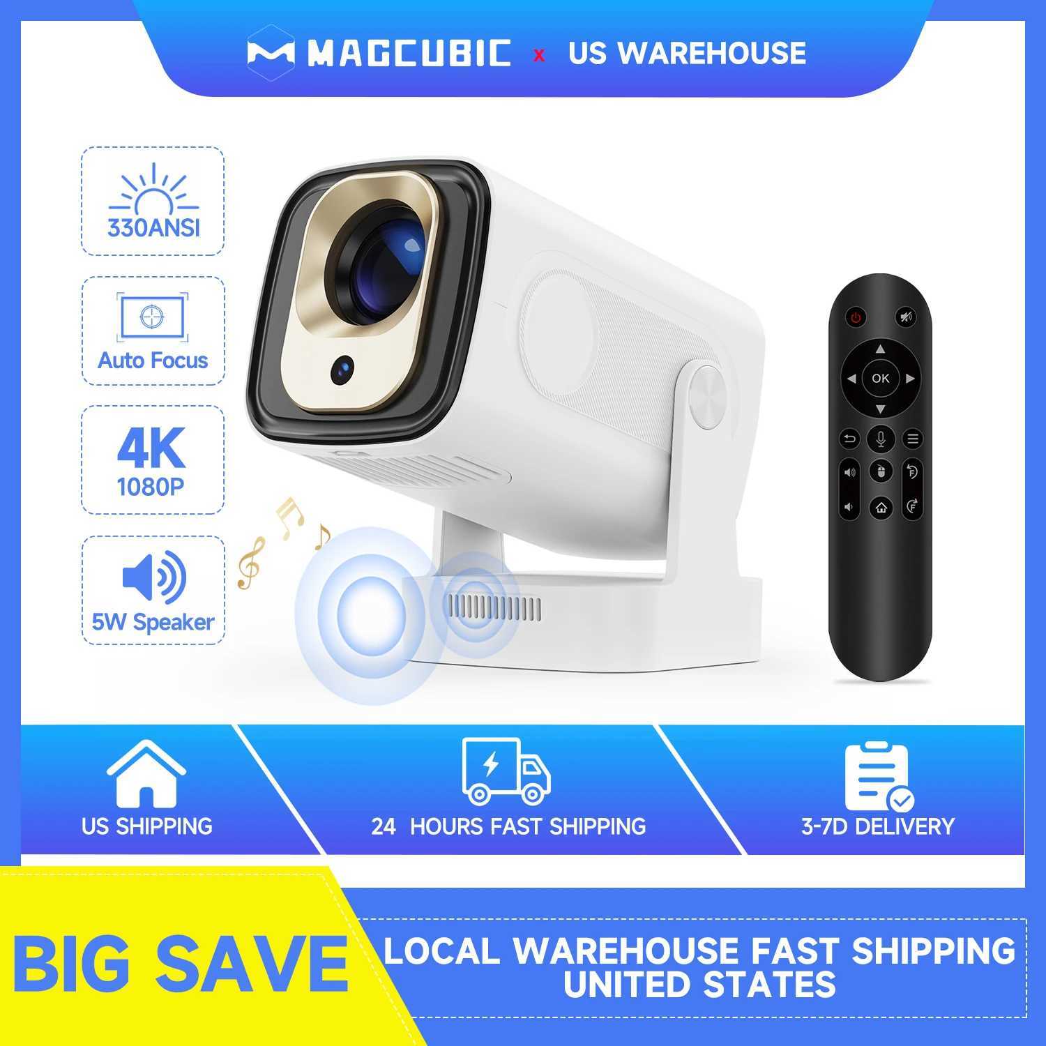 Magcubic HY310 Auto Focus Projector 1080P Native 4K 330ANSI Android 11 WiFi6 BT5.4 Mini Outdoor Movie Projector with Air Mouse X250407