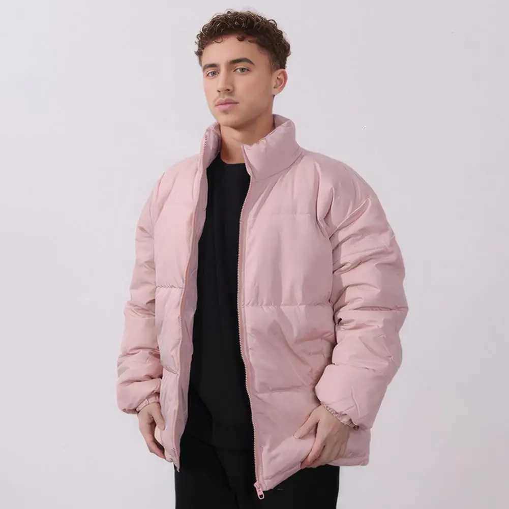 Hooded Bread Suit Mens Winter Cotton Down Coat with Stand Collar Pockets Thickened Warm Outerwear for Cold Weather Winter CoatT251107