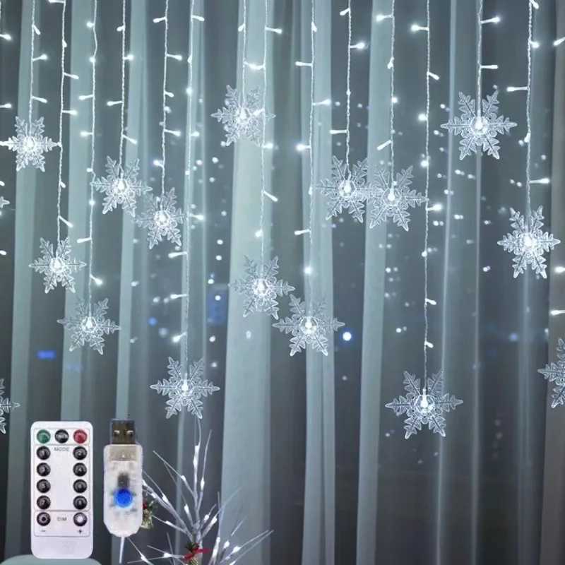 Christmas Snowflake String Lights USB Powered 35M/7M for Outdoor Garden Home Xmas Party Decoration 2026 W251107