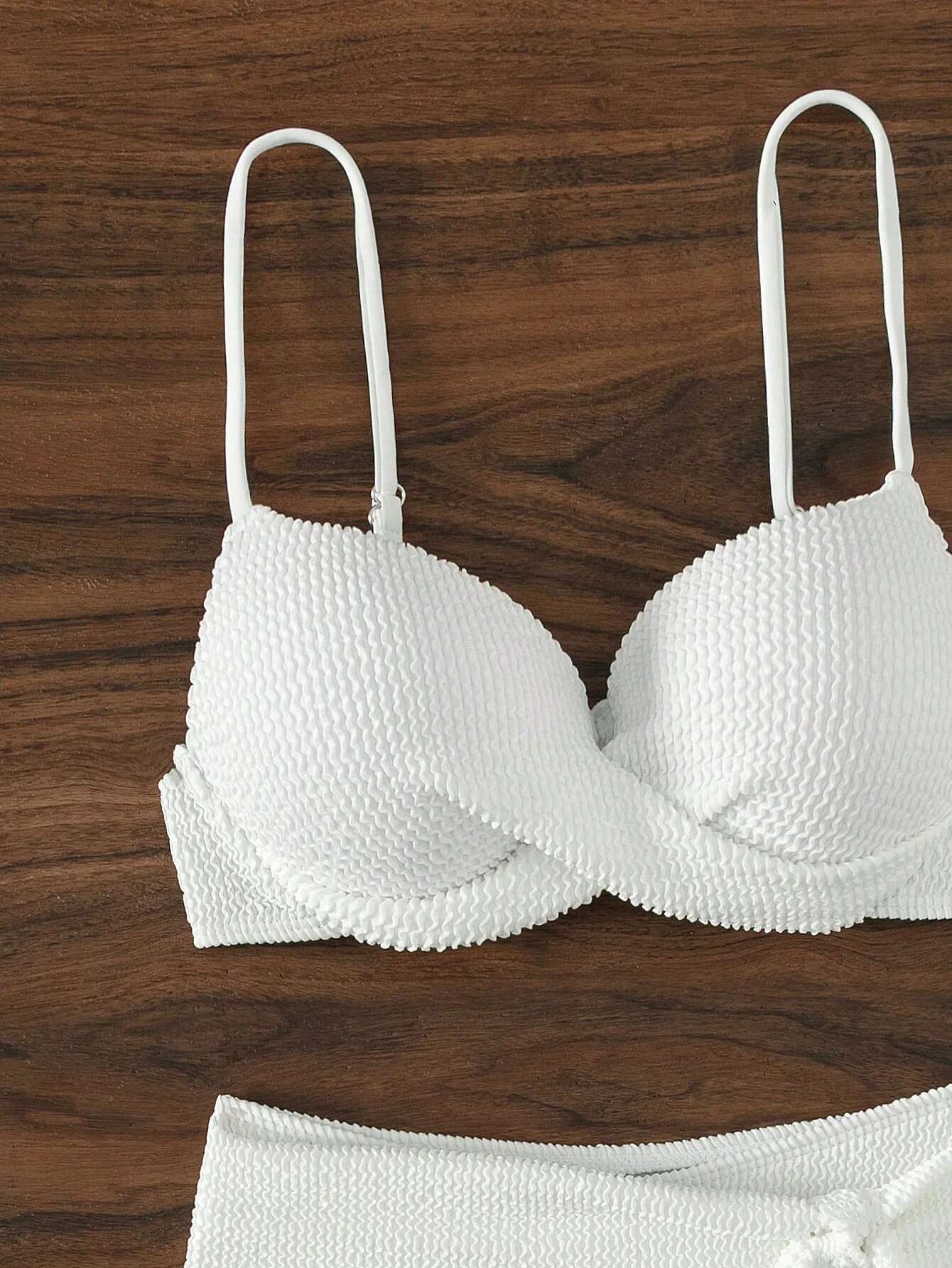 Dongdumaoyi Sexy Tie Bow High Waist Bikini Set Women White Cross Push Up Padded Swimsuit Summer Beach Bathing Suit Two Piece Swimwear