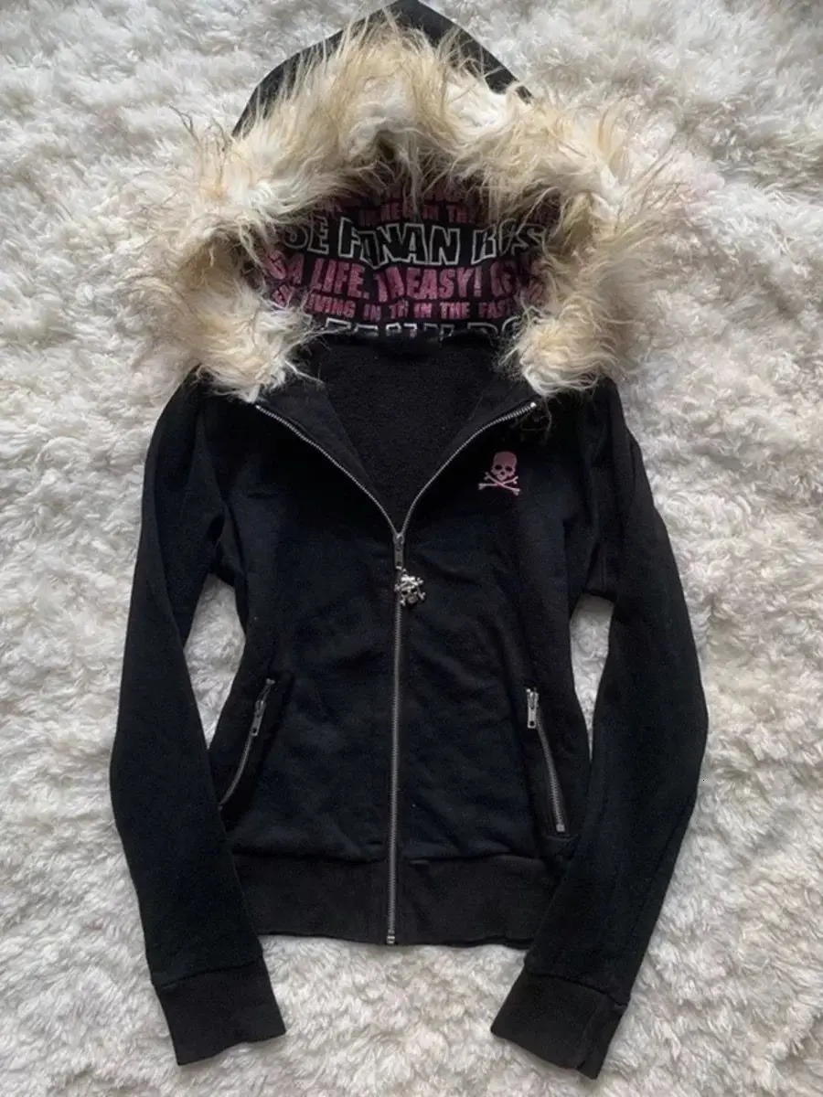 Winter Hoodies Street Clothing Harajuku Retro Long Sleeve Wool Warm Zipper Gothic Y2K Comfortable 250403