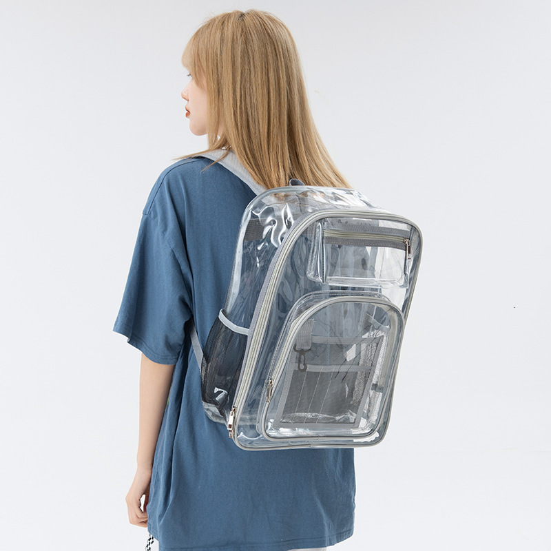 PVC BACKPACK PVC schoolbag large capacity backpack PVC transparent Backpack