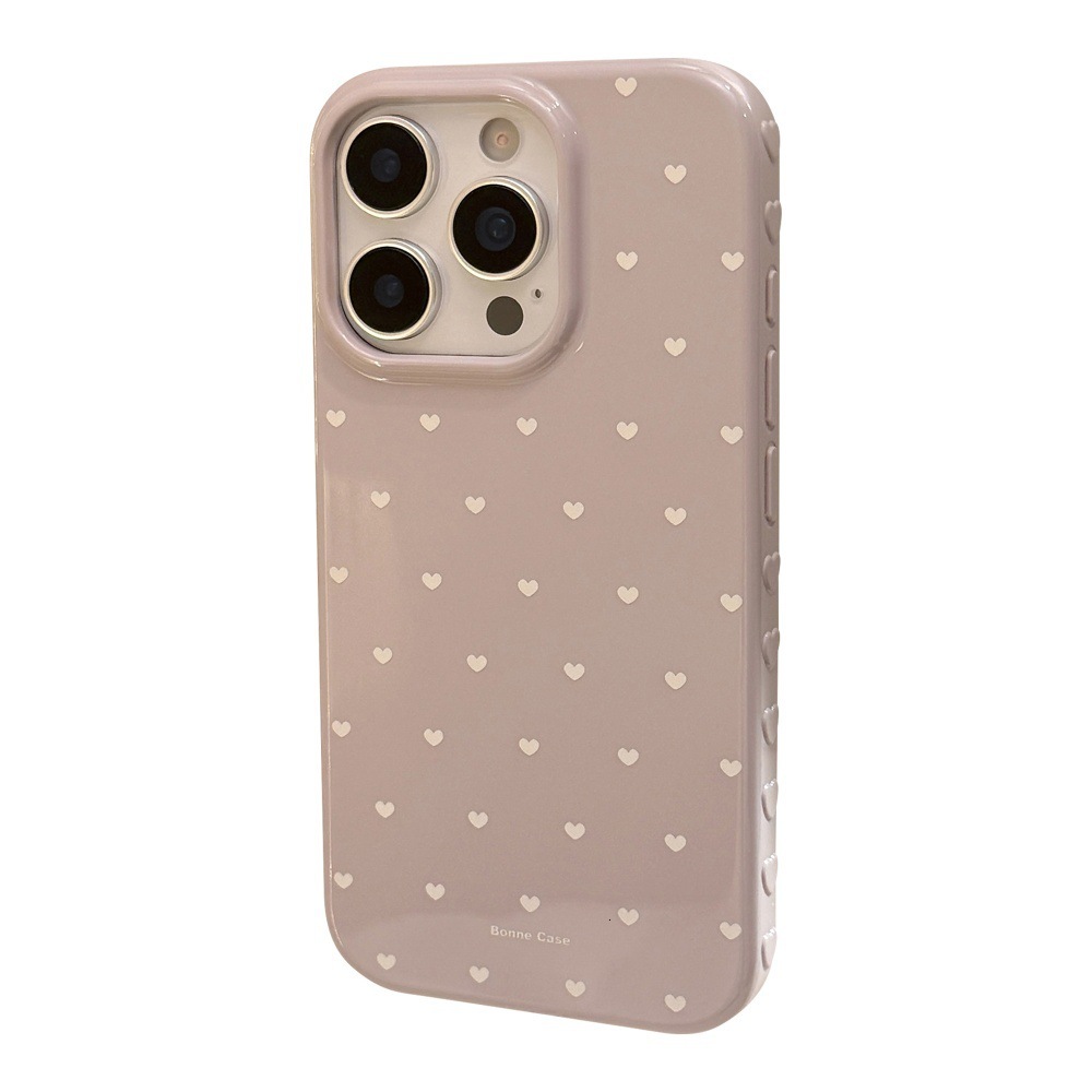 Solid Color Heart Phone Case Compatible with iPhone 17/16 Simple Full Coverage Personalized 15/14 Pro Max