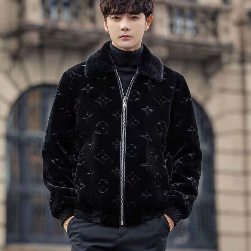 Thickened Cold Protection Warm Fashion Male Outwear Casual All-match Large Size Fur Outcoat Winter New Men High-End Mink Coat