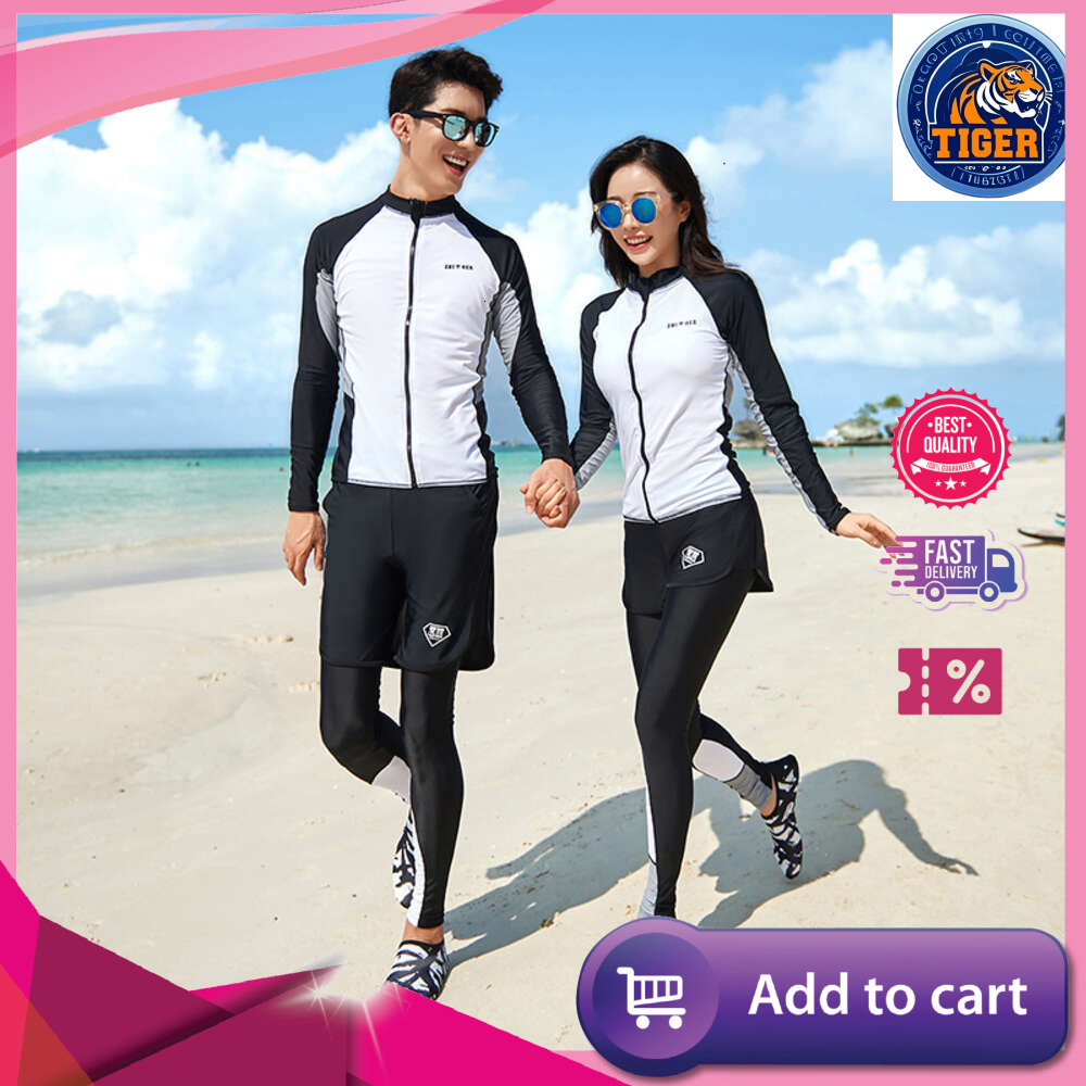 Ddmytiger New South Korean Couple Split Long Sleeved Sports Sunscreen Quick Dry Float Diving Mother Coat Swimming Suit H