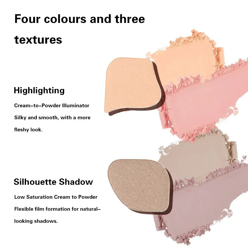 4color eye shadow palette powder blusher highlight contour makeup cute beauty cosmetics 250325