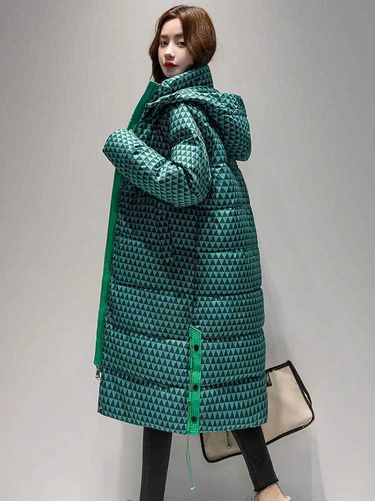 Snow Coat Padded Warm Jacket Down Jacket Winter Women Waterproof Coat Oversized Thick Long Parkas Hooded Jaqueta Feminina C251107