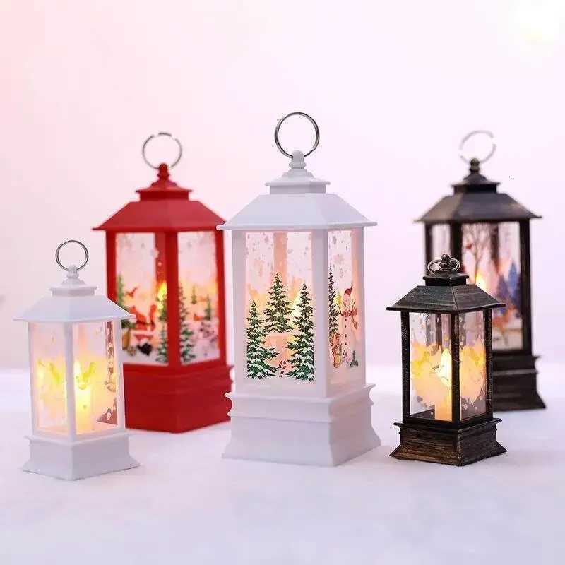 LED Night Lights Vintage Portable Oil Lamp Battery Powered Home Hanging Lanterns Child New Year Gift Christmas Party Decoration W251107