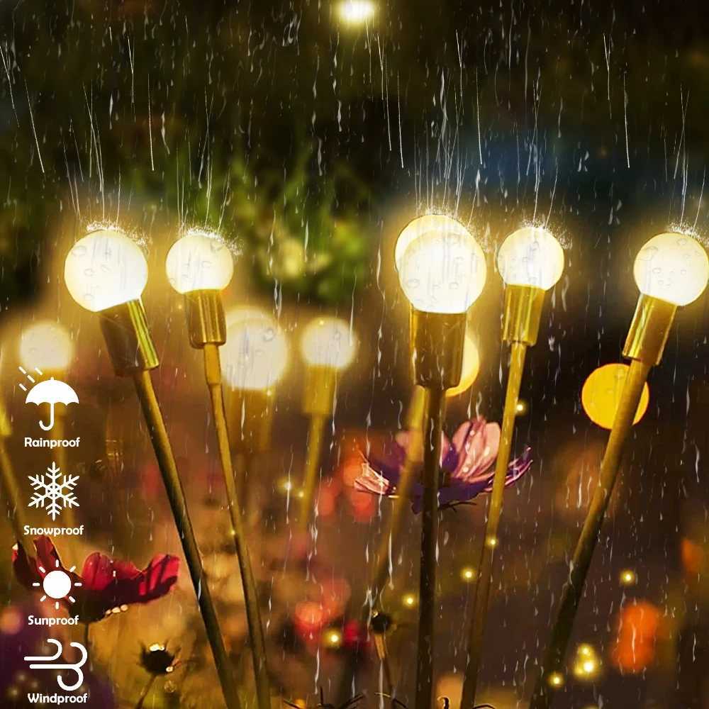 8/10 LED Outdoor Solar Firefly Lights Warm White RGB IP65 Waterproof Garden Starburst Light for Garden Path Yard Patio Landscape W251107