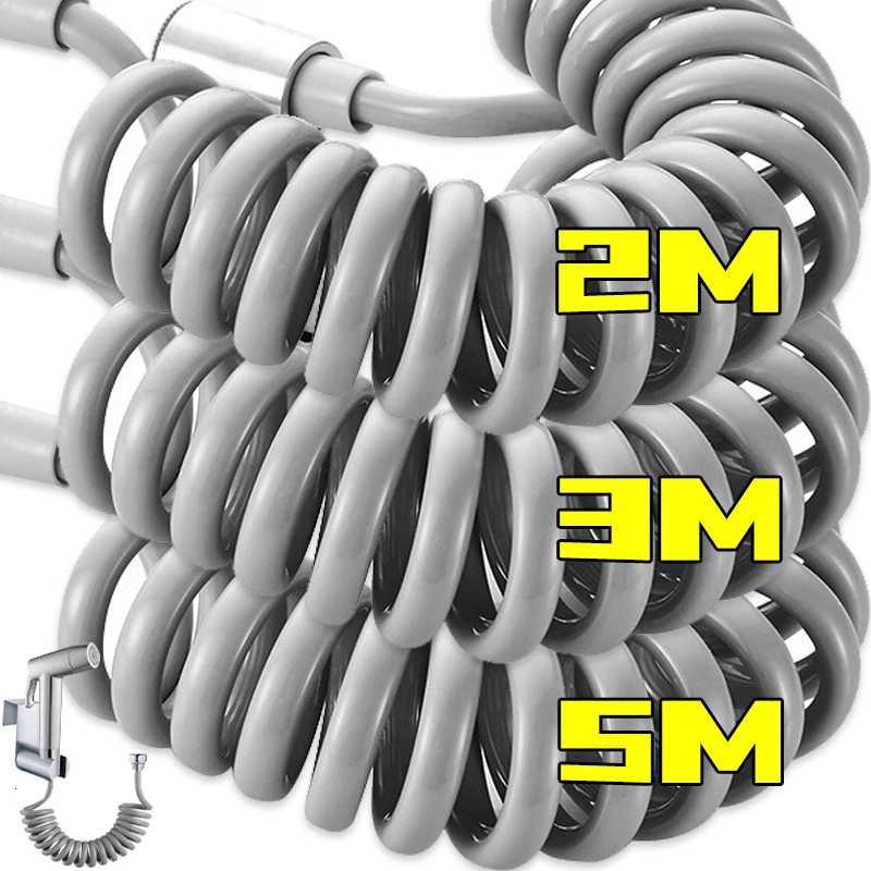 5-2M ible Long Spring Shower Hose Tube Soft Telephone Line Spring Extension Hoses He Bathro Sprayer Pipe Connector Y251107