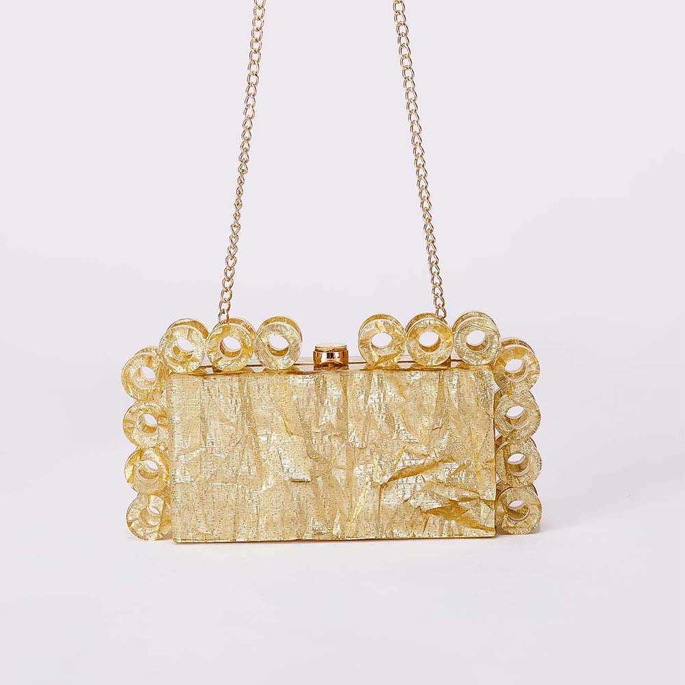 Womens New Fashion Circle Acrylic Dinner Bag Single Shoulder Oblique Cross Banquet Handbag