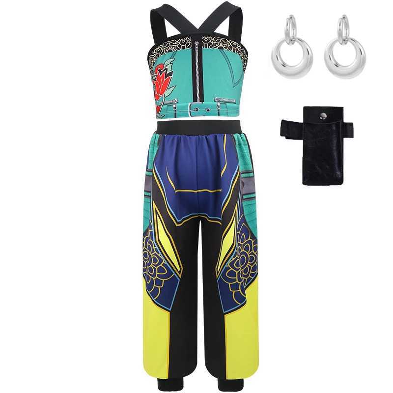 Kpop Demon Hunter Costume Rumi Halloween Cosplay Hot Girls Show Costume Black Shiny Set Halloween Girls Anime clothing W251107