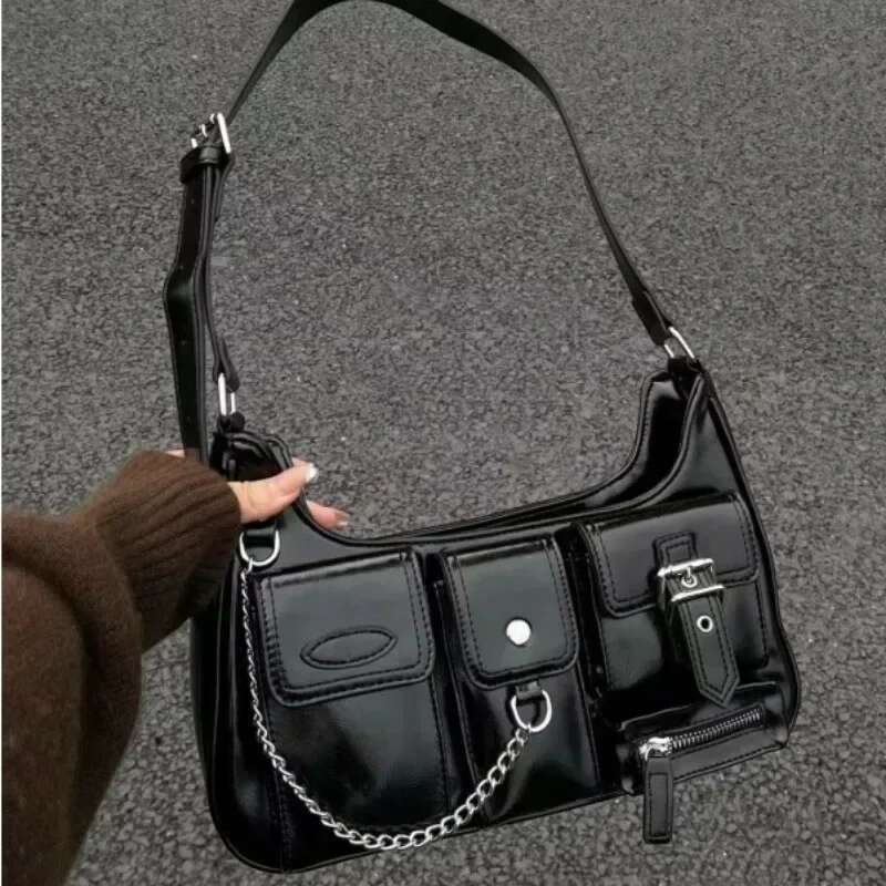 Punk Bolso Richme Mujer Fashion 2025 Trend New Design Chains Crossbody Shoulder Haruku Y2k PU Individuality Ladies Bags