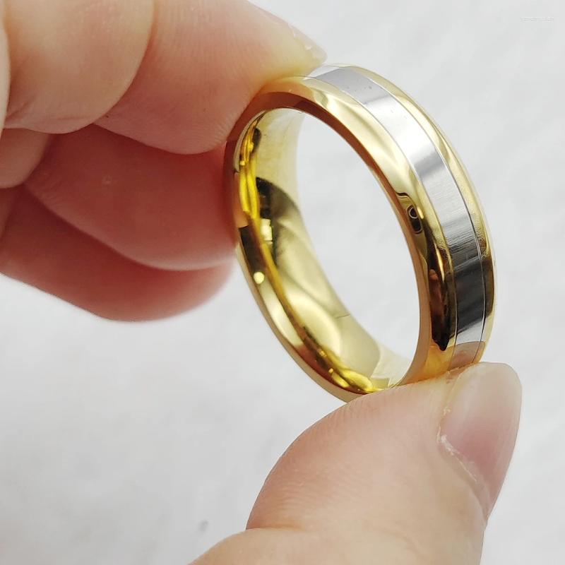 Wedding Rings USA Valentine's Day Jewelry Husband Man Golden Band Finger For Men Trending Jewellery 2025 Arrivals