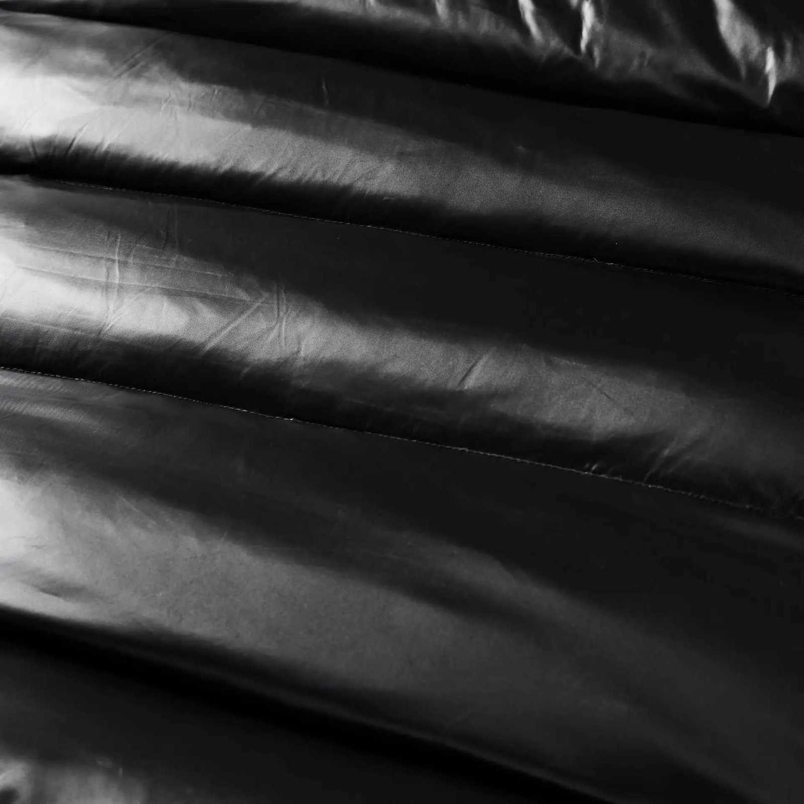 Black Shiny Padded Jacket Unisex Couple Plus Size Hooded Fleece Thickened Coat Winter StreetwearT251107