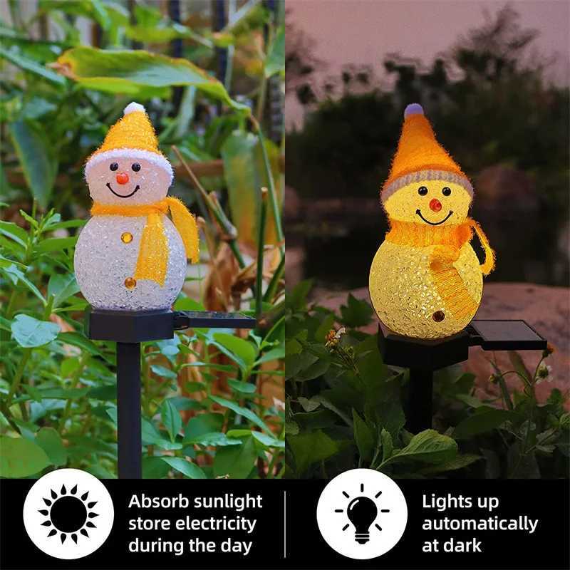 Solar Christmas Snowman Stake Light Outdoor Lawn Lamp for Garden Yard Decor Xmas Holiday Pathway Lighting W251107