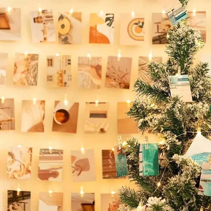 1 Photo Clip String Lamp Indoor String Lamp for Hanging Picture Postcards Bedroom Wall Decoration Wedding Birthday Party Gifts W251107