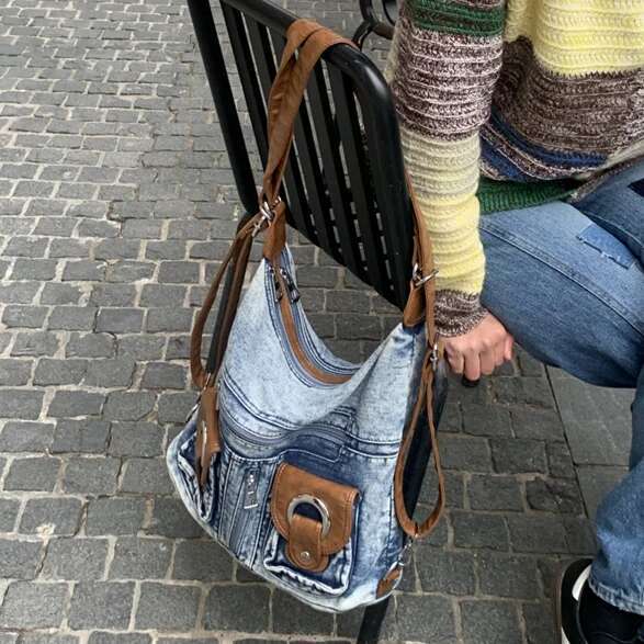 JIAERDI Punk Denim Y2k Bag Women 2023 High Street Pockets Chic Vintage Backpack Ladies Haruku Casual Messenger Bags Versatile